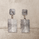 Stone detail square drop earrings