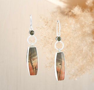 Bumble bee jasper inspired drop earrings