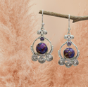 Thai silver purple copper turquoise inspired dangle earrings