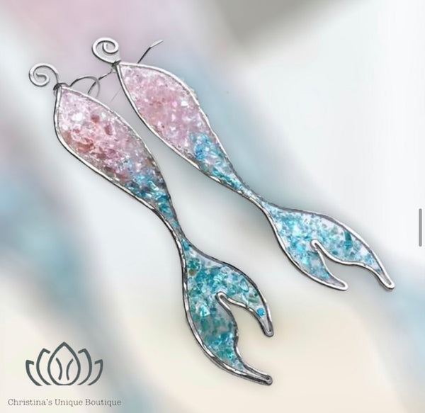 Mermaid tail decor dangle earrings