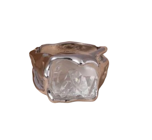 Quartz Crystal decor ring. Size 8.