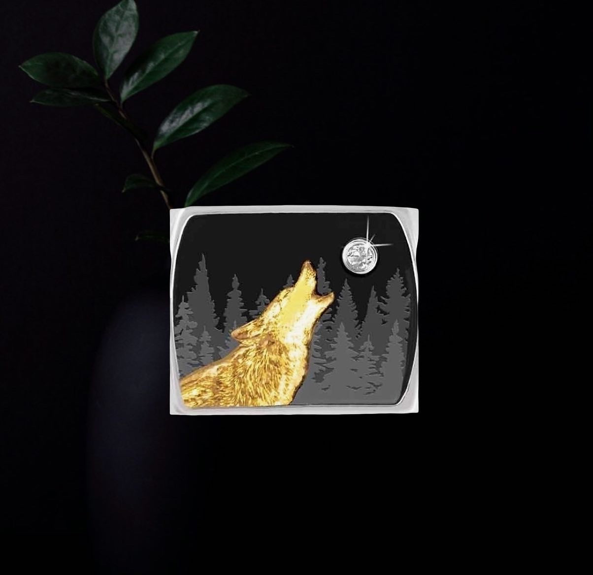 Retro Wolf Fashion Animal Forest Wolf Design Band Men's Ring