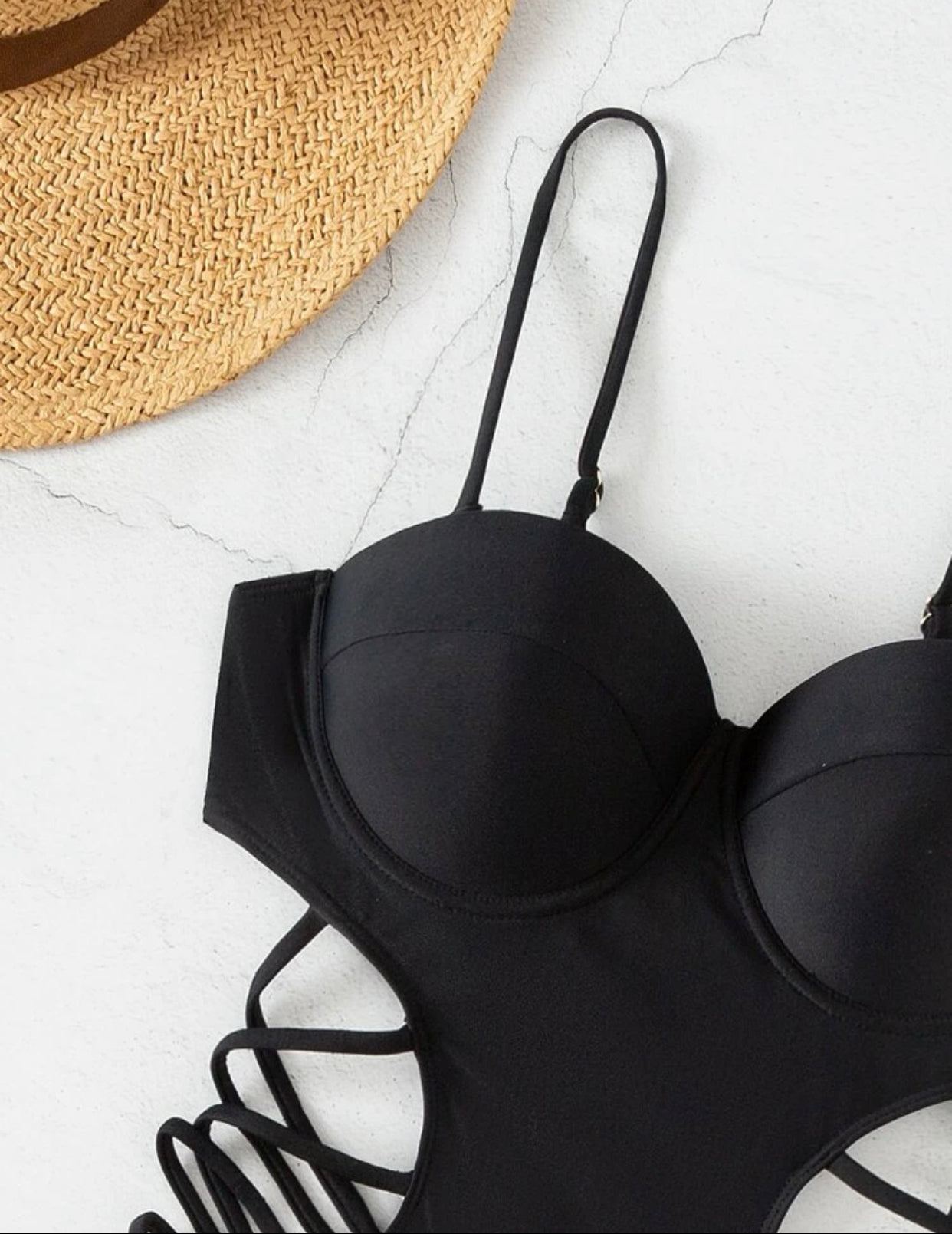 Criss cross push up one piece swimsuit