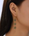 Hollow out flower decor drop earrings