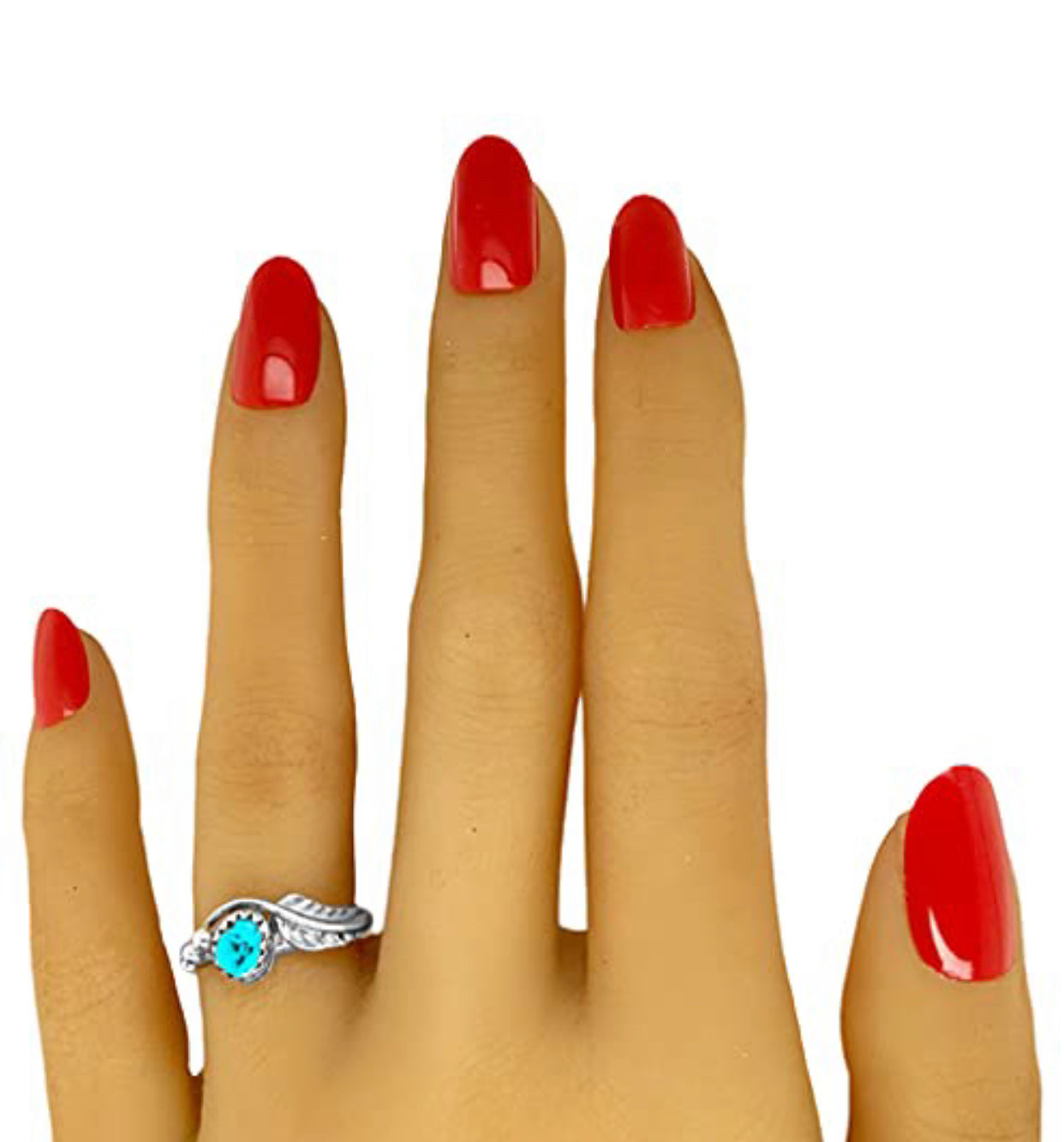 Genuine Kingman Turquoise Ring, Sterling Silver, Authentic Navajo Native American USA Handmade, Nickel Free, (Size 6)