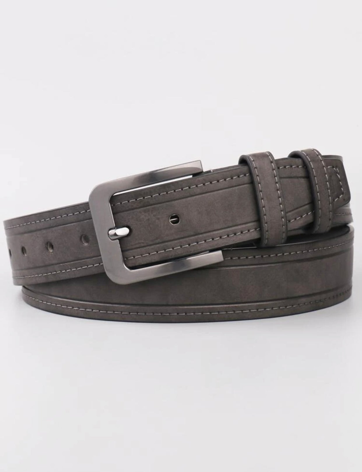Men’s square buckle belt with punch tool