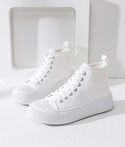 High top lace-up front canvas shoes