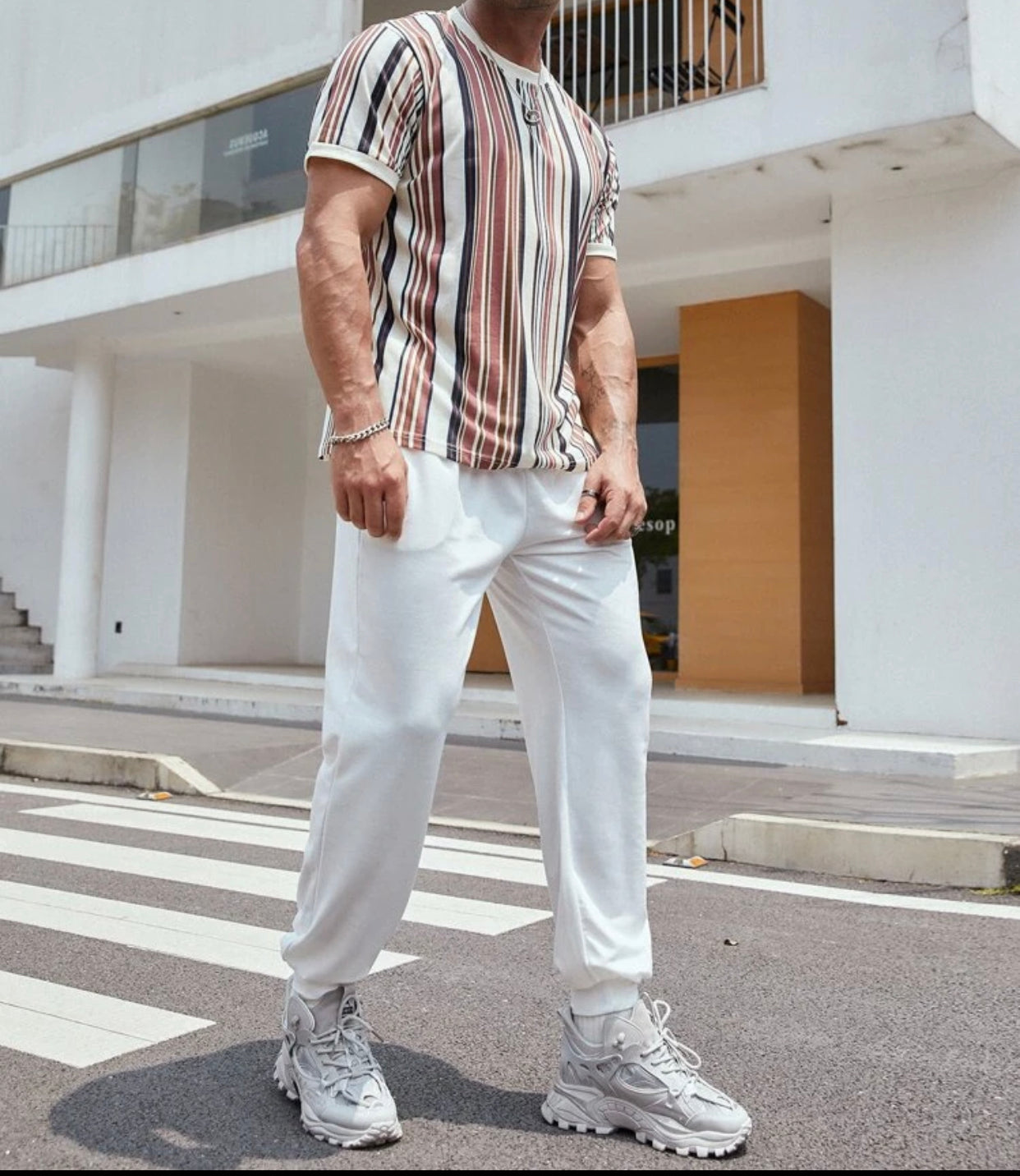 Men’s block stripe tee