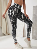 Tie dye waistband sports leggings