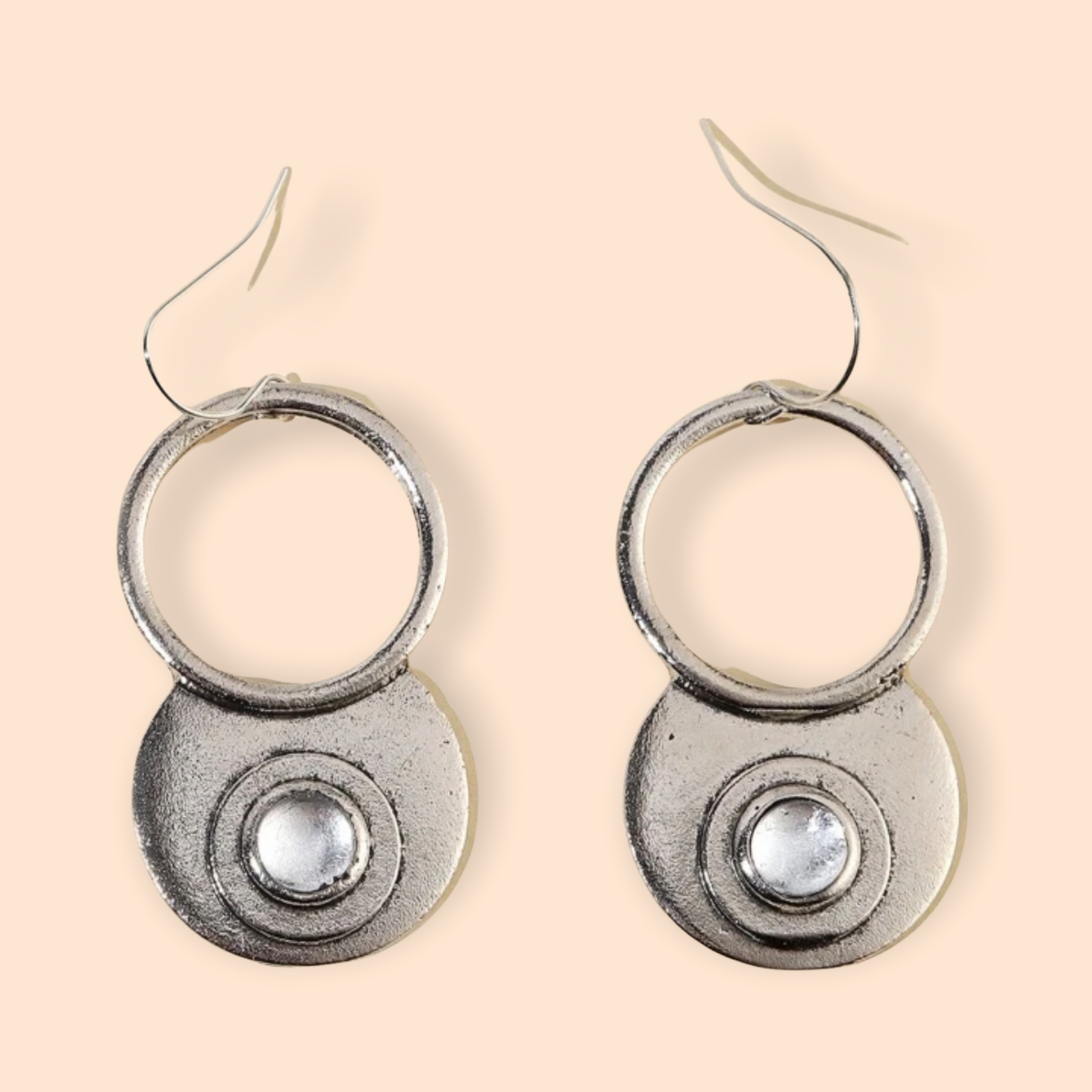 Moonstone decor dangle earrings