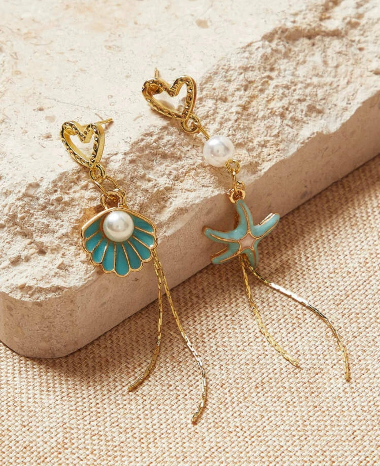 Shell and starfish drop earrings - Christina’s unique boutique LLC