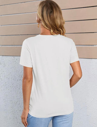 Maternity curved hem button detail tee