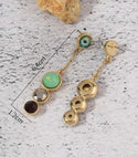 Geometric stone decor drop earrings