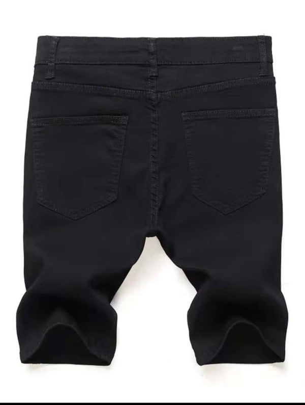 Men’s solid straight leg denim shorts