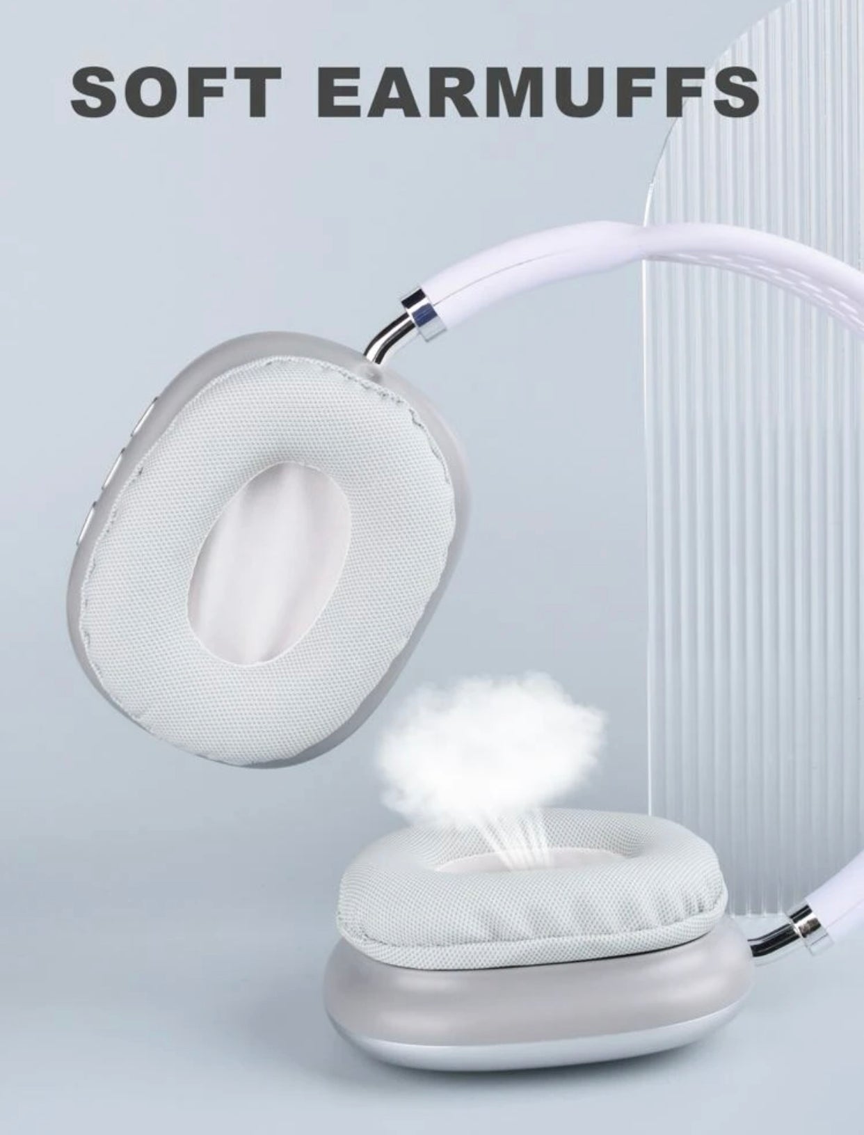 Metallic wireless headset compatible with Bluetooth