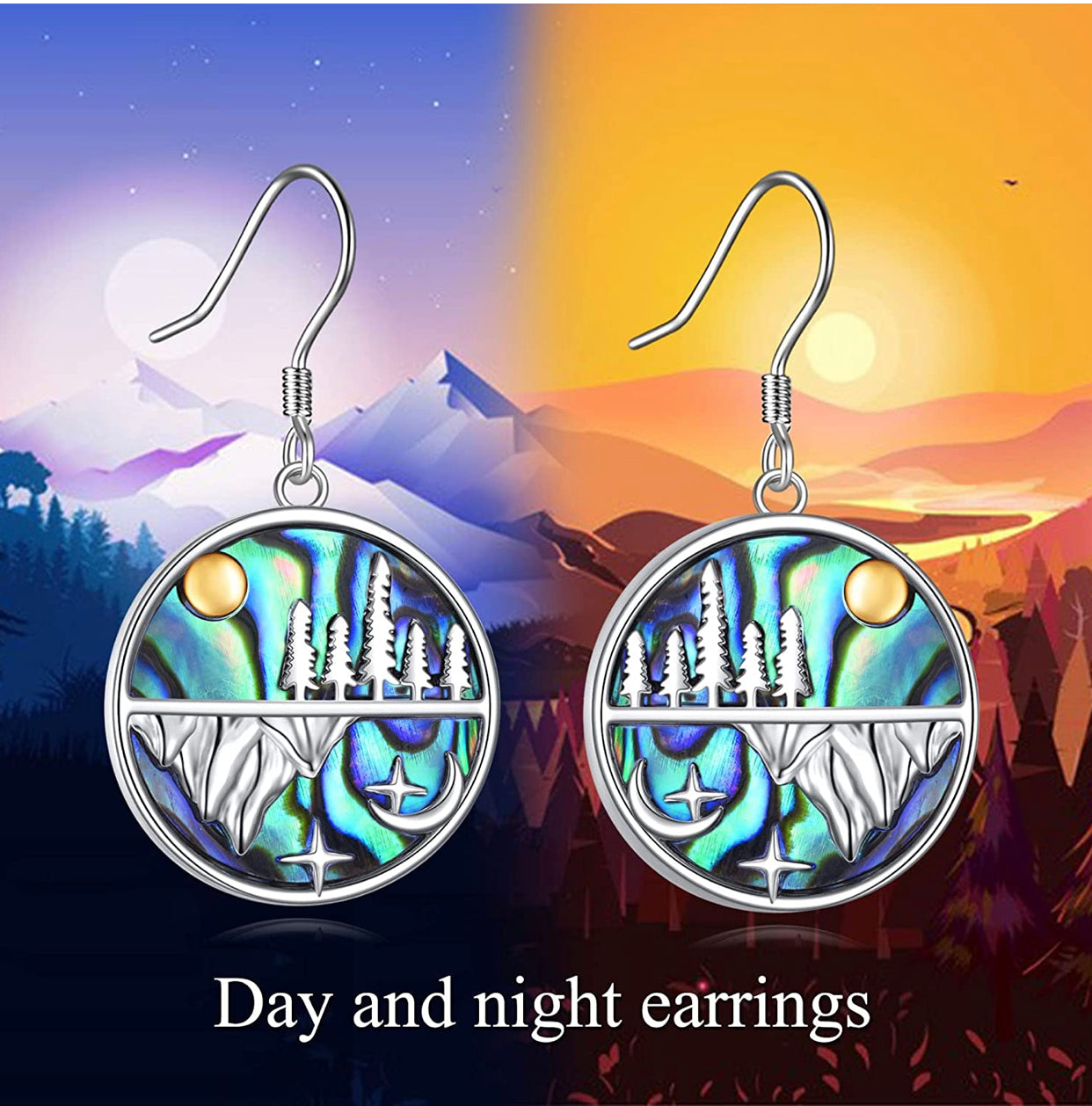 Mountain Earrings Sterling Silver Abalone