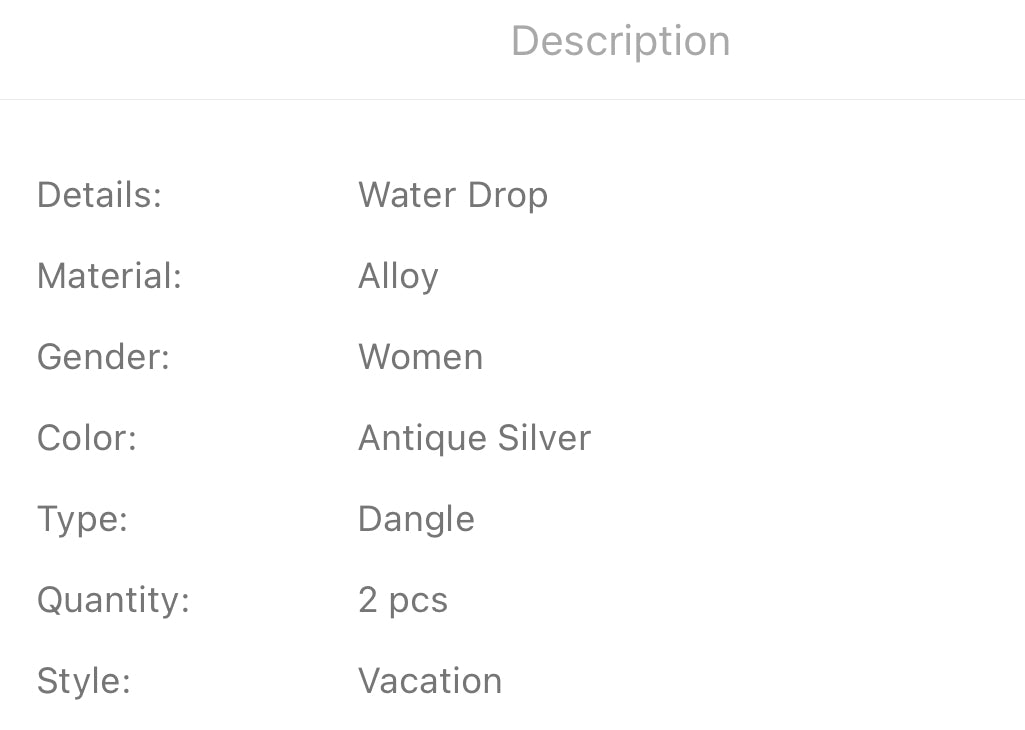 Stone decor scalloped water drop earrings