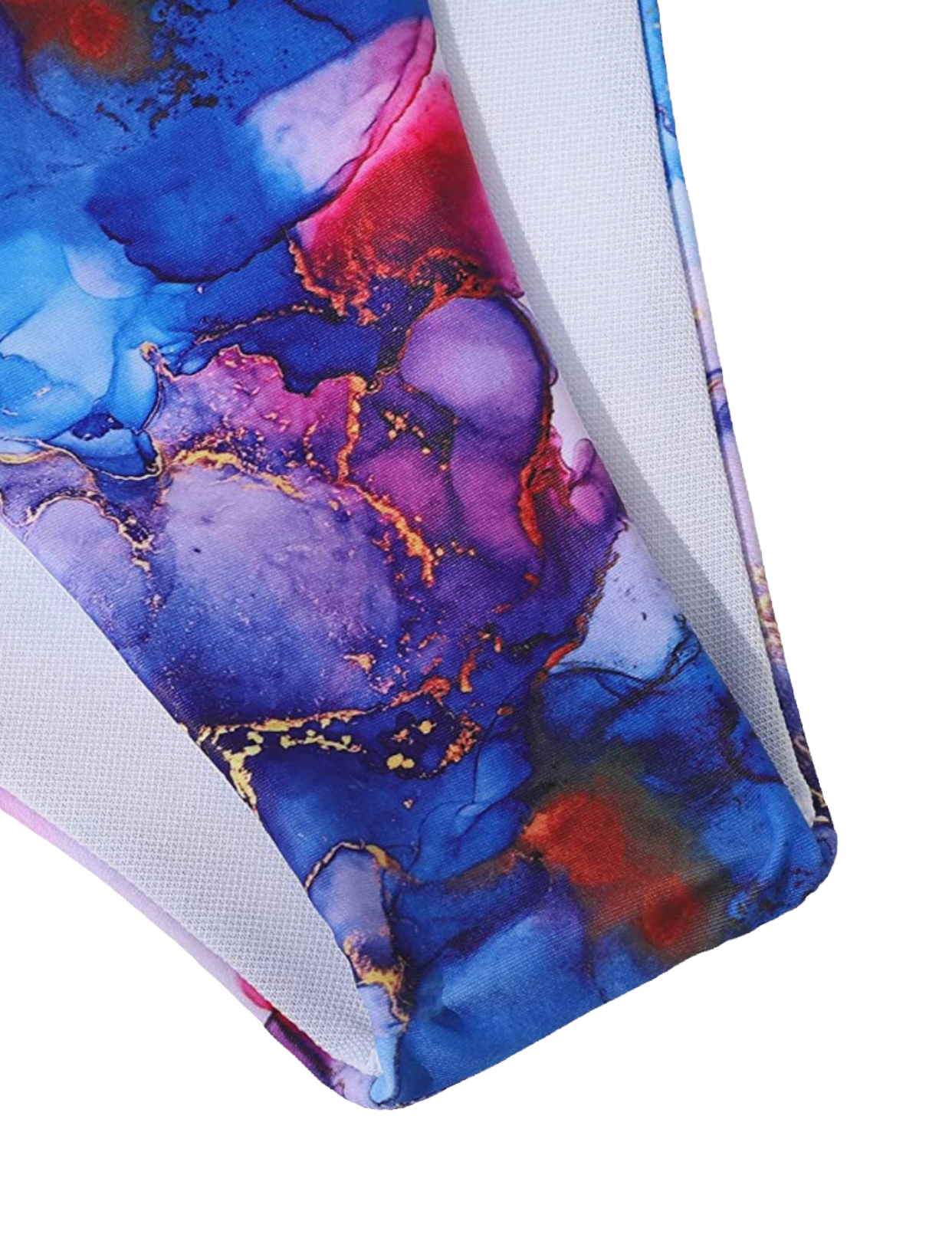 Women's 3 Piece Tie Dye Underwire Bikini Set Swimsuit and Cover Up Beach Skirt. Azure blue