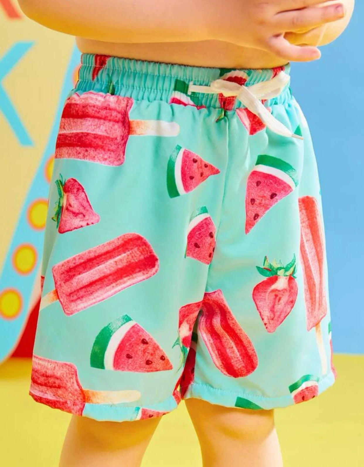 Toddler boys watermelon print swim shorts