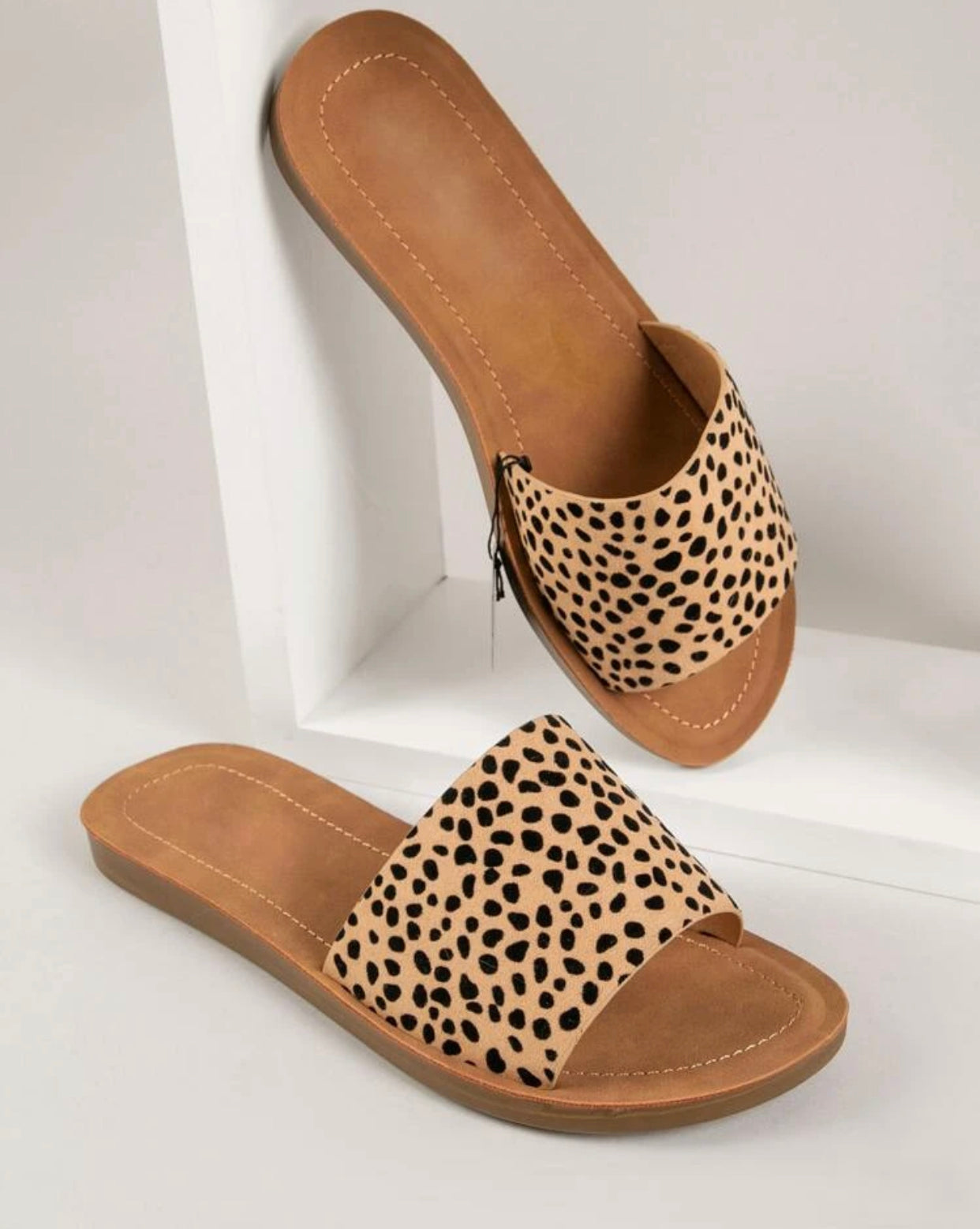 Pleather wide fit slipper sandals