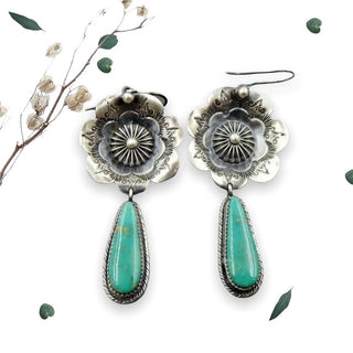 Beautiful western style turquoise inspired dangle earrings
