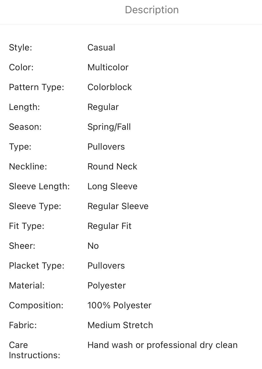 Men’s extended size round neck color block sweater