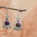 Thai silver purple copper turquoise inspired dangle earrings