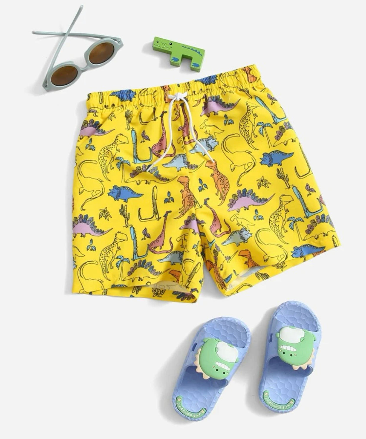 Toddler boys dinosaur print swim shorts