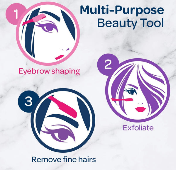 Touch-Up Multipurpose Exfoliating Dermaplaning Tool, Eyebrow Razor, and Facial Razor with Precision Cover, 3 Count