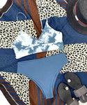 Tie dye high waisted bikini swimsuit