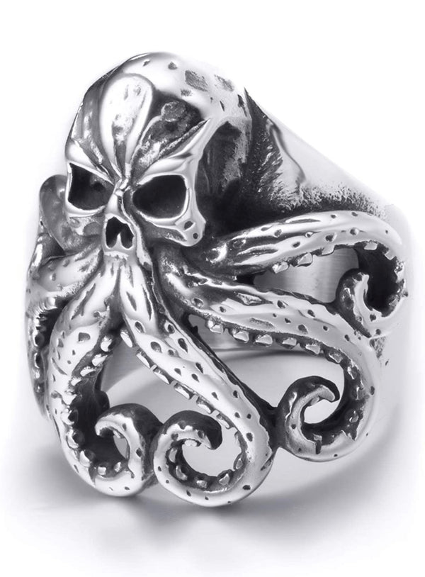 Stainless Steel Rings for Men Viking Bear Man Warrior Silver Black Titanium Biker Ring Charm Jewelry