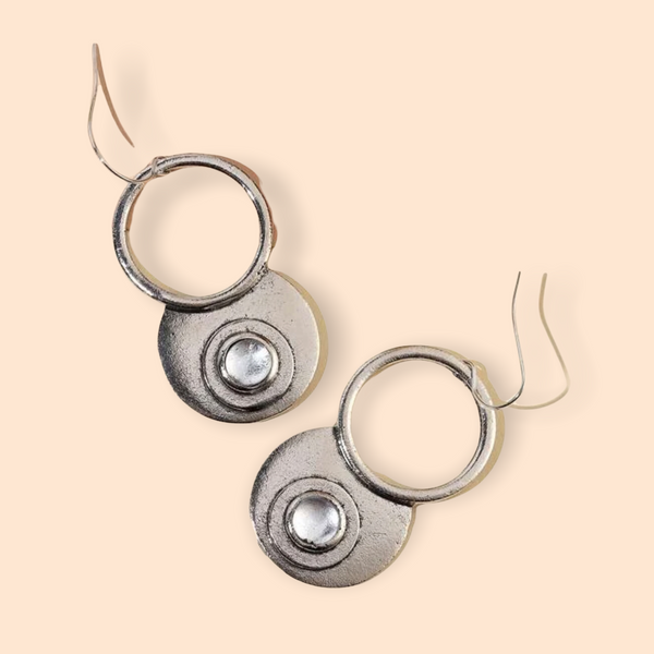 Moonstone decor dangle earrings