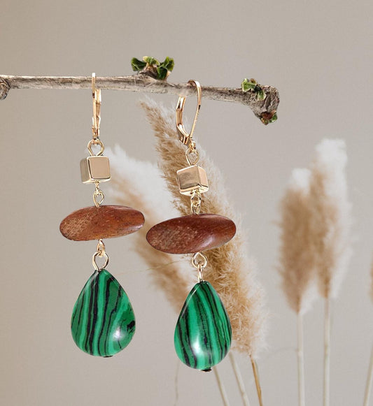 Geometric & water drop earrings