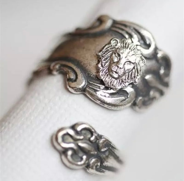 Simple Retro Style Lion Pattern Ring