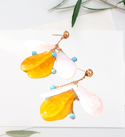 Flower design drop earrings