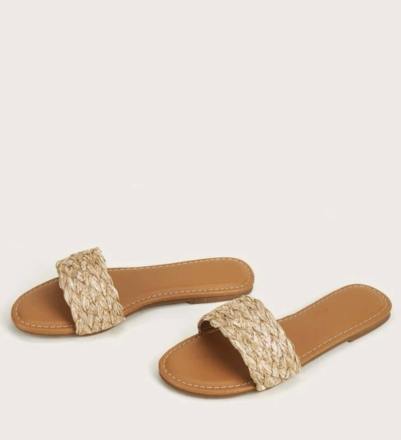 Braided detail slide sandals
