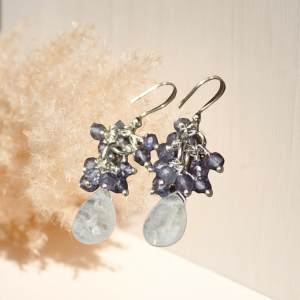 Mystic quartz cluster dangle earrings