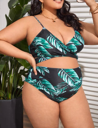Maternity Tropical Print Bikini Swimsuit