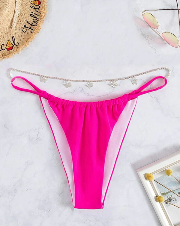 Hot pink butterfly decor bikini bottom