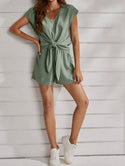 Tie front dolman sleeve top & shorts
