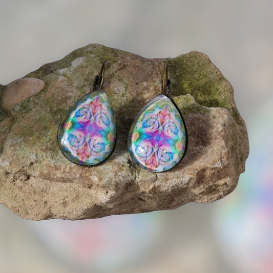 Water drop decor earrings