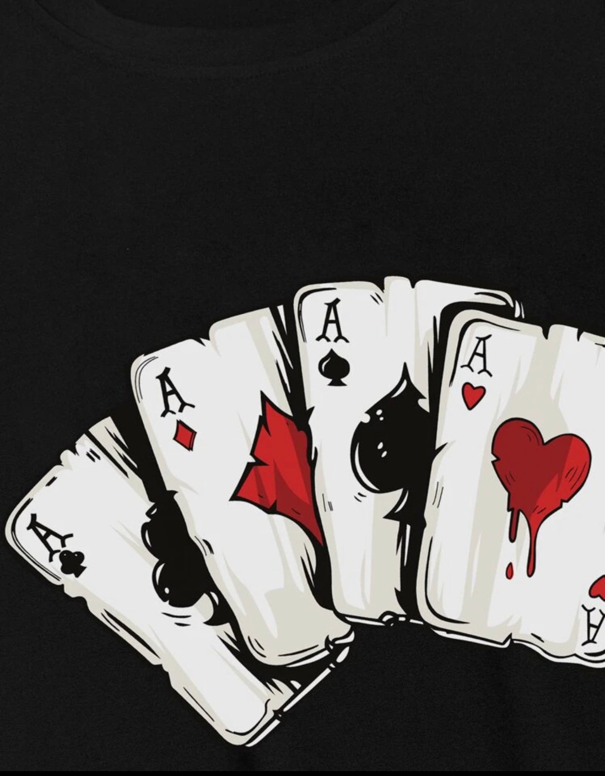 Men’s playing cards print tee & drawstring shorts