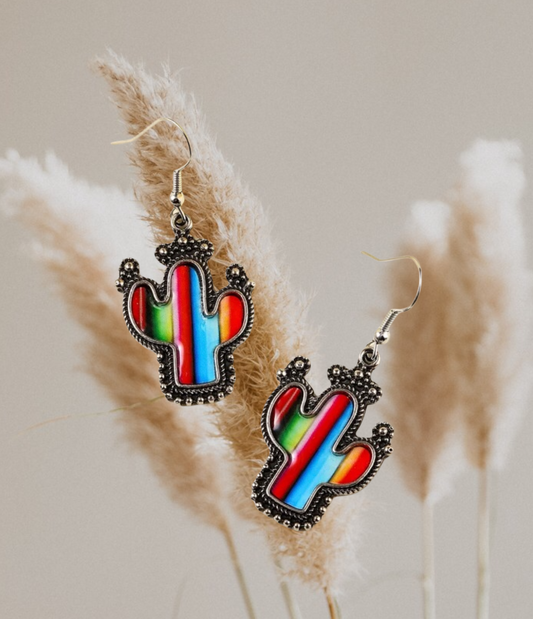 Cactus decor drop earrings