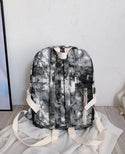 Large capacity buckle decor tie dye backpack