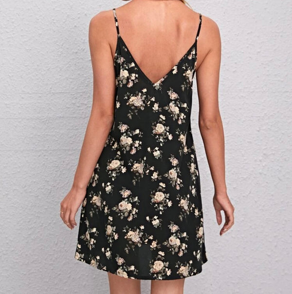 Pretty floral double v-neck floral cami dress - Christina’s unique boutique LLC