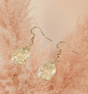 Clear Waterdrop decor dried flower dangle earrings