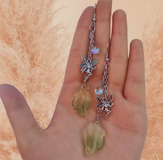 Fairy Raindrop Leaf earrings