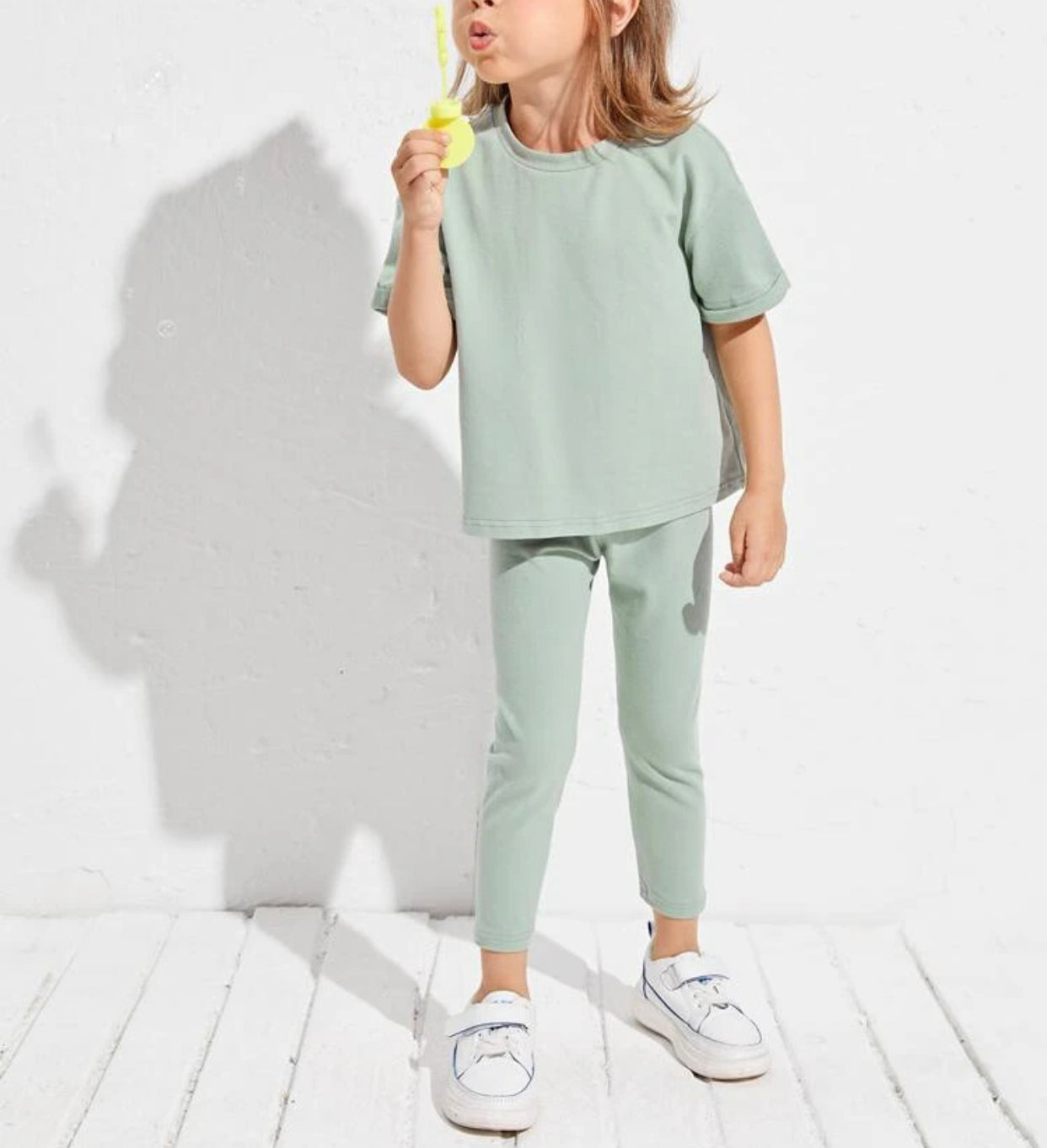 Toddler girls solo roll up sleeve tee & leggings set