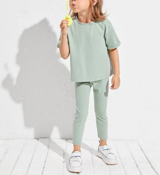 Toddler girls solo roll up sleeve tee & leggings set