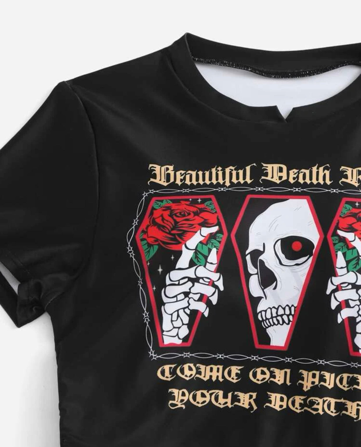 Goth skeleton graphic bikini swimsuit